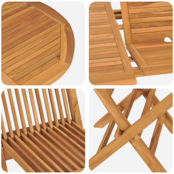 Trädgårdsmöbelset 7 pcs Brun Massivt teakträ