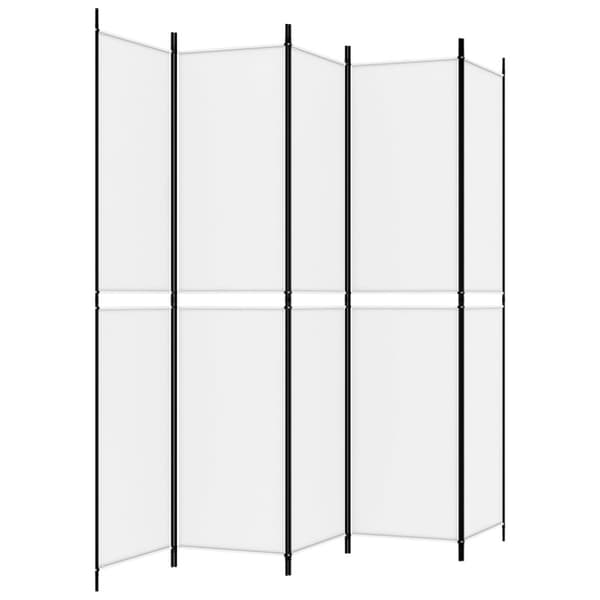 Rumsavdelare 5 paneler vit 250x220 cm tyg