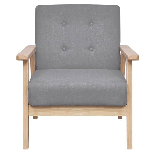 Soffgrupp 2 delar tyg ljusgrå