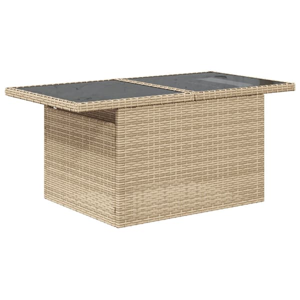 Trädgårdsoffset 7 pcs Beige konstrotting