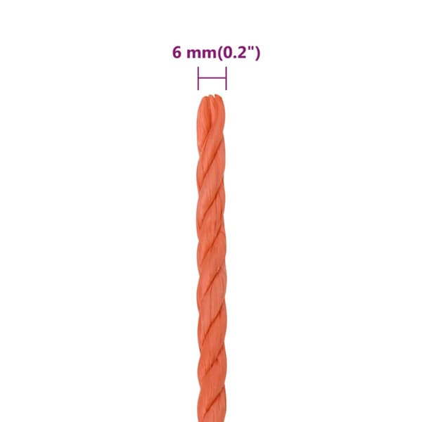 Rep orange 6 mm 100 m polypropylen
