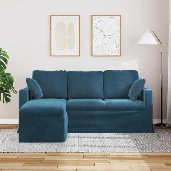 Soffa Blå 178 x 134 x 80 cm Sammet