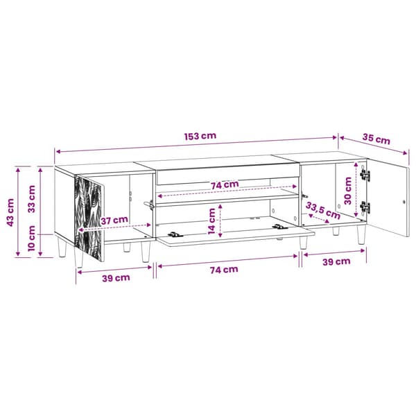 LED TV-skåp Artisan-ek Konstruerat trä