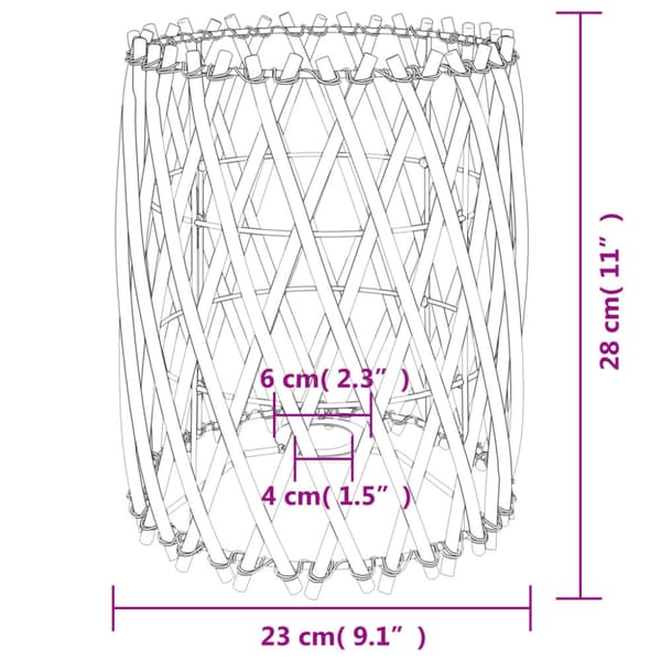 Lampskärm Ø23x28 cm korgmaterial