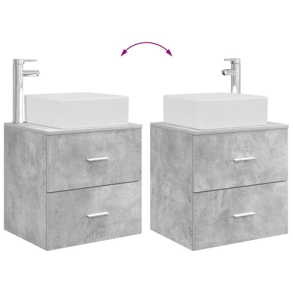 Badrumsmöbelset 2 pcs Betonggrå Konstruerat trä