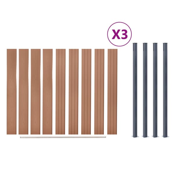 Staketpanel brun 526x186 cm WPC