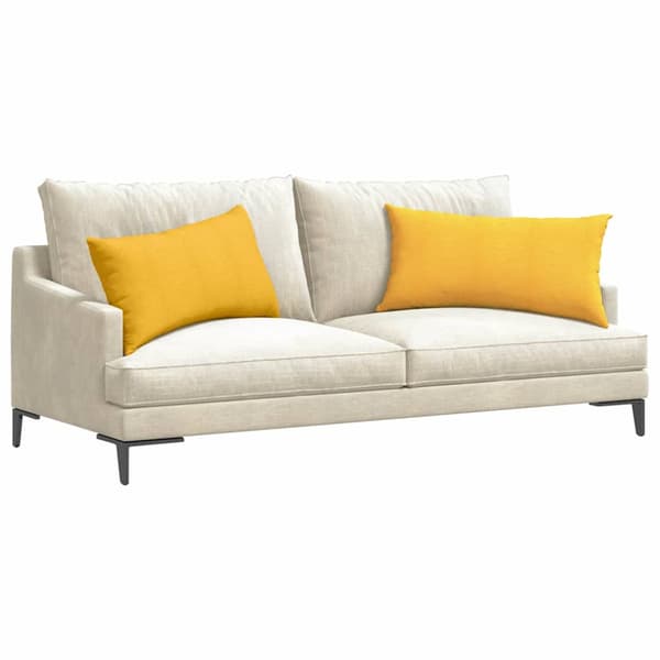 Sofakuddar 2 pcs Ljusgul 80 x 40 cm Kordread tyg