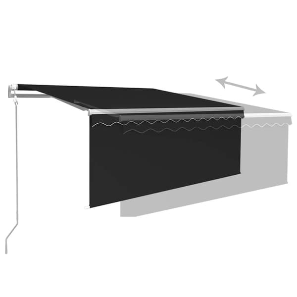 Automatisk markis vindsensor rullgardin LED 3,5x2,5m antracit