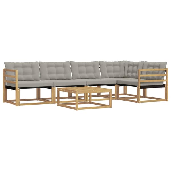 Utomhussoffset 6 pcs Vit och ljusgrå 79 x 79 x 37 cm