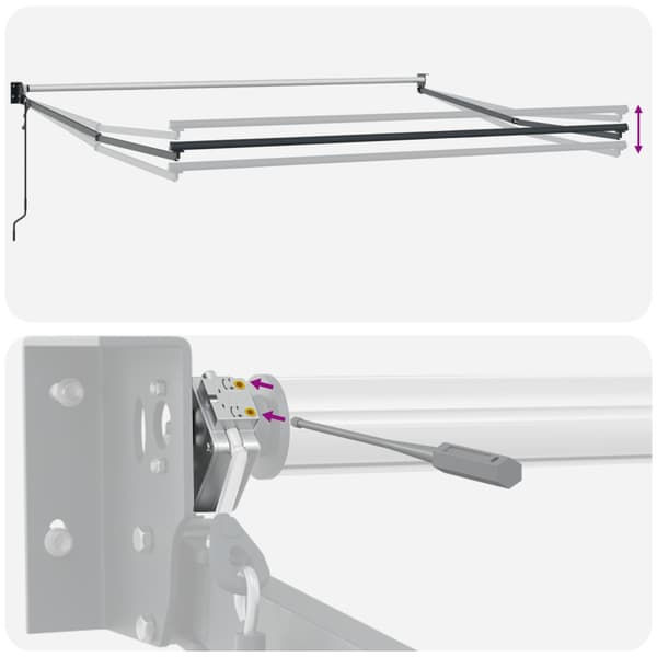 Utfällbar markis Vit 400 × 300 cm Polyester och aluminium