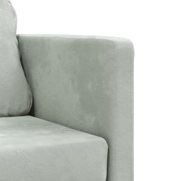 Golvbäddsoffa 2-i-1 Ljusgrå 122x204x55 cm sammet