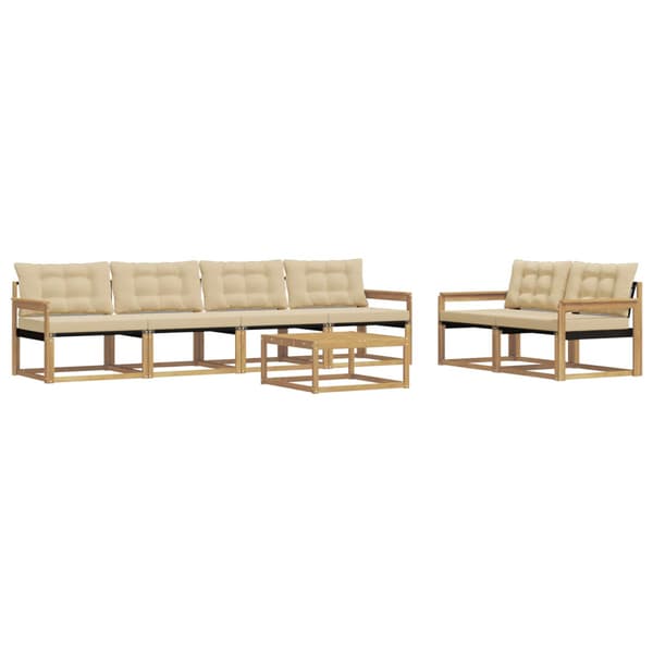 Utomhussoffset 7 pcs Vit och Beige 79 x 79 x 37 cm
