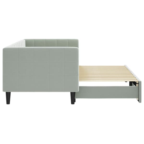 Dagbädd utdragbar ljusgrå 80x200 cm sammet