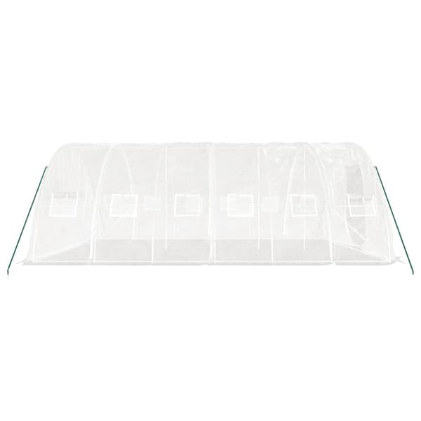 Växthus med stålram vit 30 m² 6x5x2,3 m