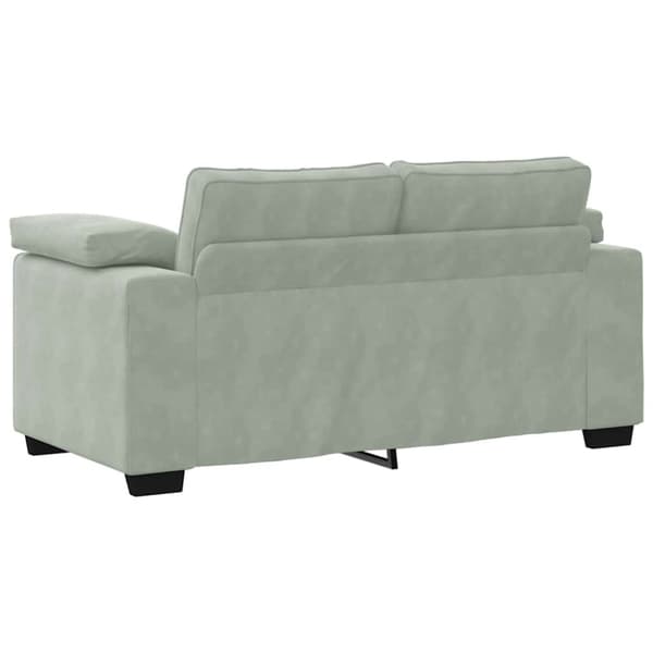 Soffgrupp med dynor 3 delar ljusgrå sammet