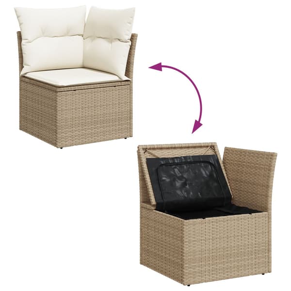 Trädgårdsoffset 8 pcs Beige och gräddfärgad konstrotting