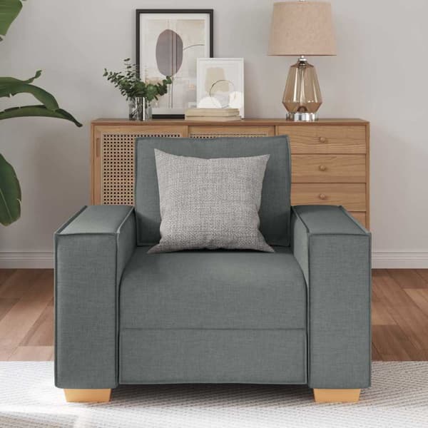 Soffa mörkgrå 100x78x84 cm tyg