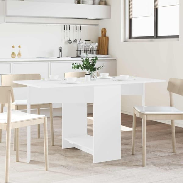 Matbord 138 x 70 x 73,5 cm Konstruerat trä Vit Rektangulär
