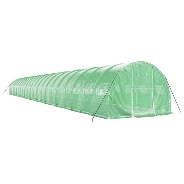 Växthus med stålram grön 66 m² 22x3x2 m