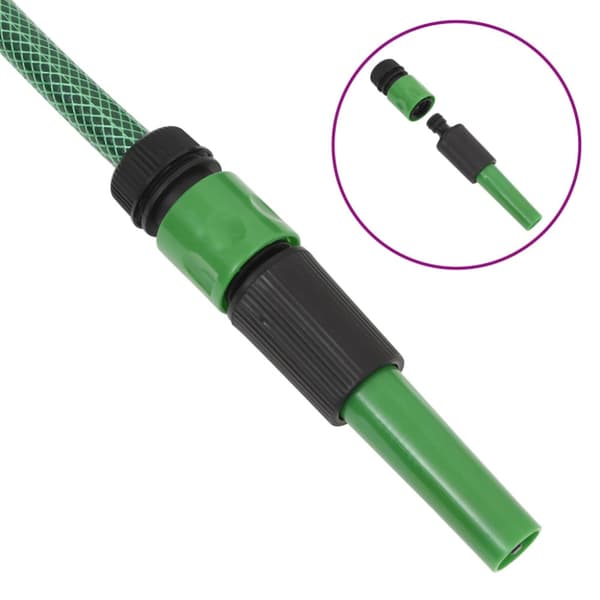 Trädgårdsslang med kopplingar grön 0,75" 10 m PVC
