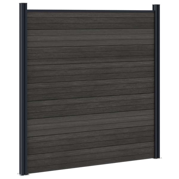 Stängselpanel 4 pcs WPC och aluminium Svart