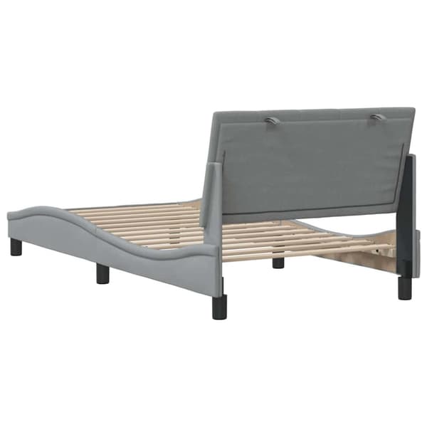 Bed Frame without Mattress "Hanko" Light Grey 100x200 cm Fabric