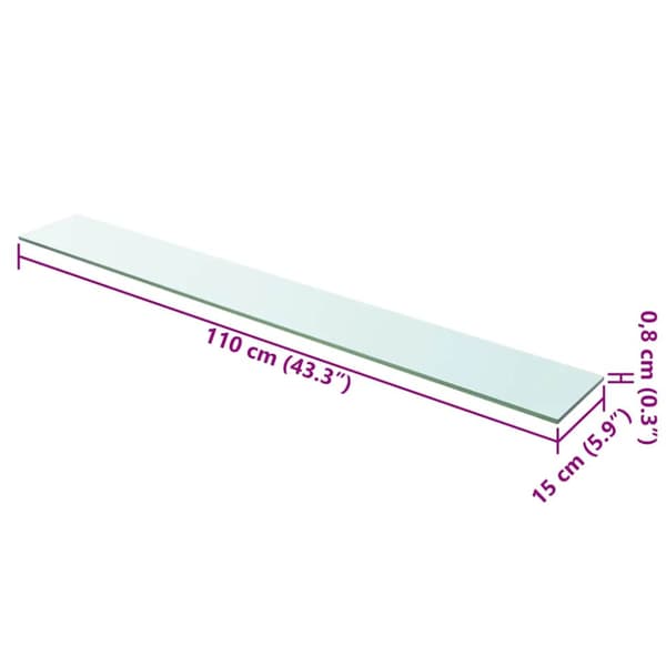 Hyllplan glas genomskinlig 110x15 cm