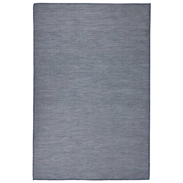Utomhusmatta plattvävd 120x170 cm blå