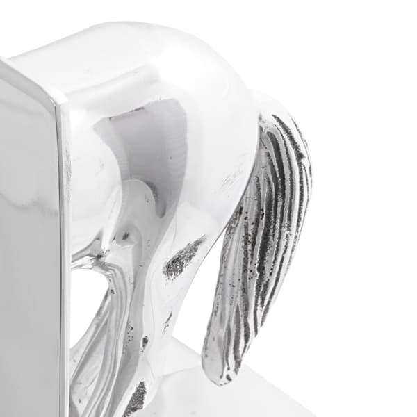 Bokstöd 2 pcs Silver 11 x 14 x 25 cm Aluminium