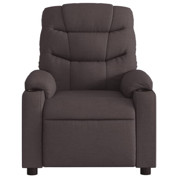 Massagefåtölj mörkbrun tyg