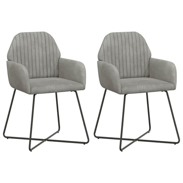 Matstolar 2 pcs Sammet Ljusgrå 55 x 50 x 84 cm