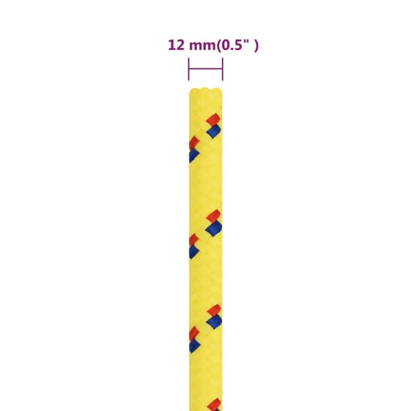 Båtlina gul 12 mm 50 m polypropen
