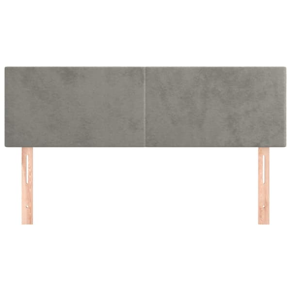 Sänggavlar ljusgrå 144x5x78/88 cm sammet
