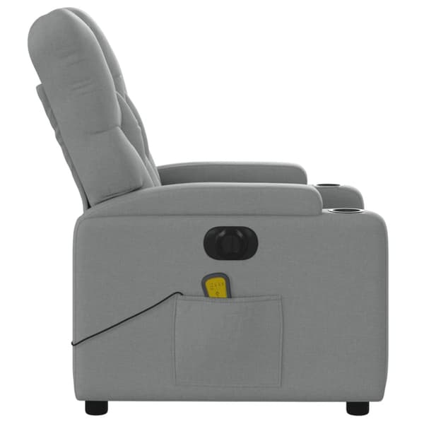 Elektrisk massagefåtölj ljusgrå tyg