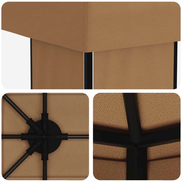 Trädgårdsgazebo 6 x 3 m Beige Polyester och Stål 190