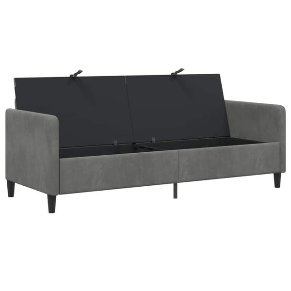 Soffa med förvaring Mörkgrå 192 x 78 x 87 cm Polyester
