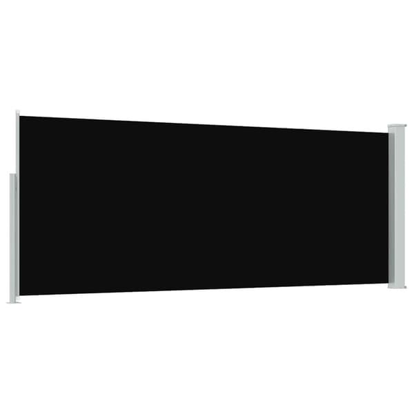 Infällbar sidomarkis 120 x 300 cm svart