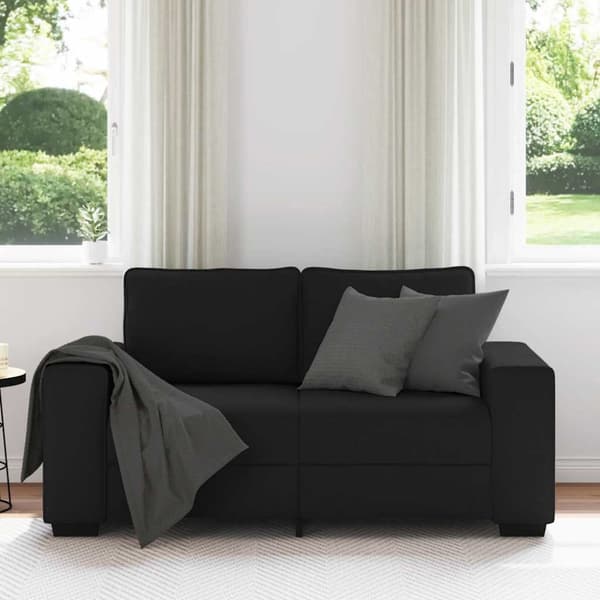 2-sitssoffa svart 160x77x82 cm tyg