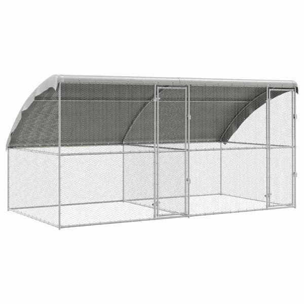 Hönshus 2 pcs Silver 400 x 200 x 200 cm Galvaniserat Stål