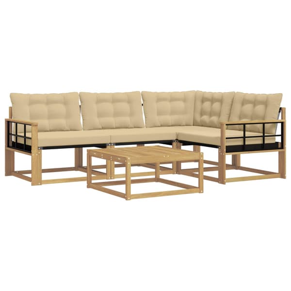 Utomhussoffset 5 pcs Vit och Beige 79 x 79 x 37 cm