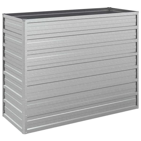 Odlingslåda upphöjd galvaniserat stål 100x40x77 cm silver