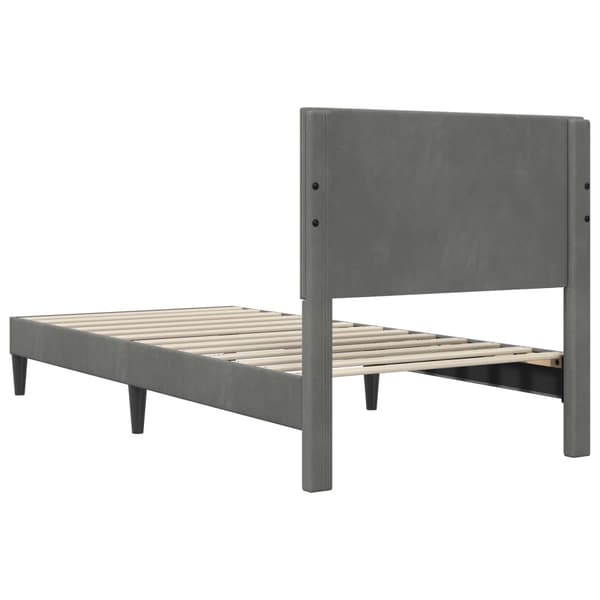 Sängram med huvudgavel Mörkgrå 80 x 200 cm Sammet
