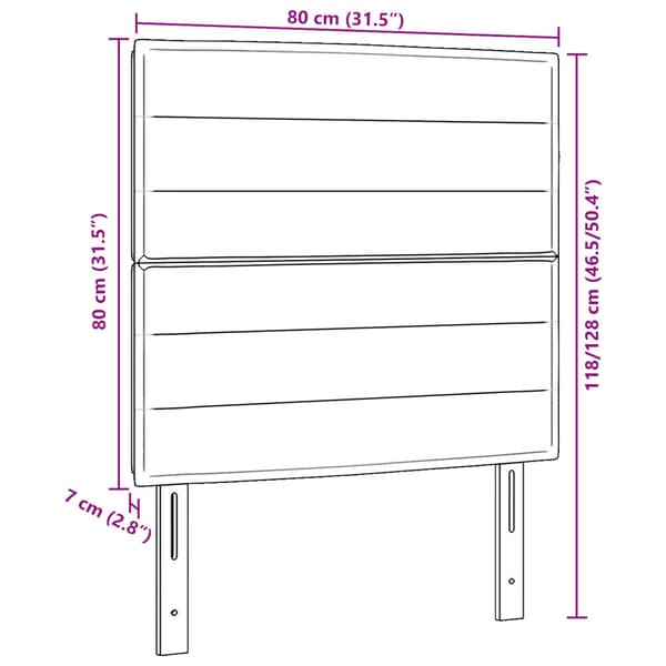 Huvudgavel Mörkgrå 80 cm tyg