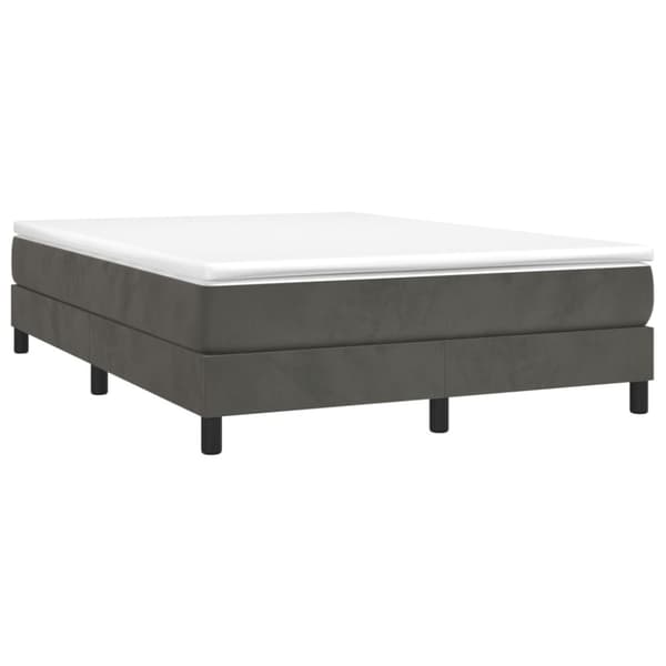 Boxspring-sängram mörkgrå 140x200 cm sammet