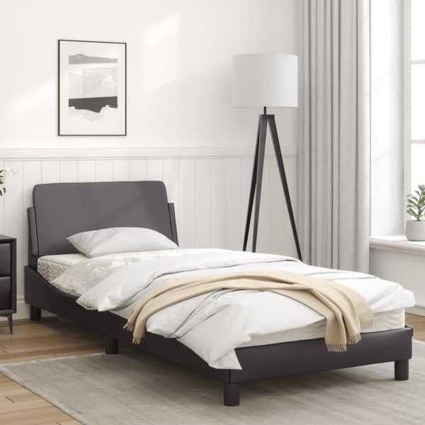 Bed Frame "Dover" Grey 90x190 cm Faux Leather