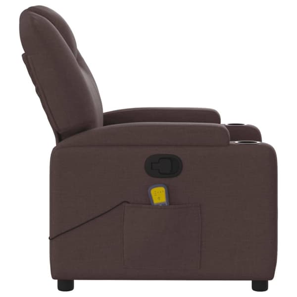 Massagefåtölj mörkbrun tyg