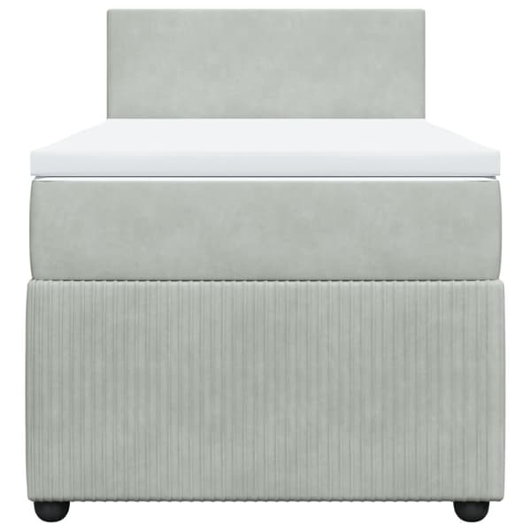 Ramsäng med madrass ljusgrå 100x200 cm sammet