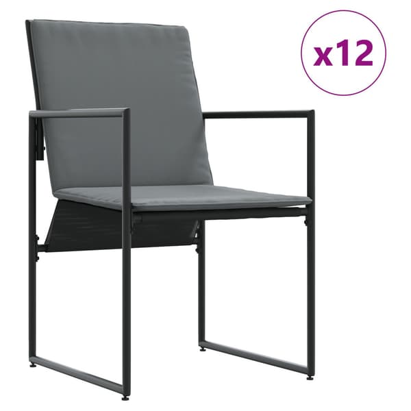Trädgårdsmöbelset 13 pcs Svart Stål
