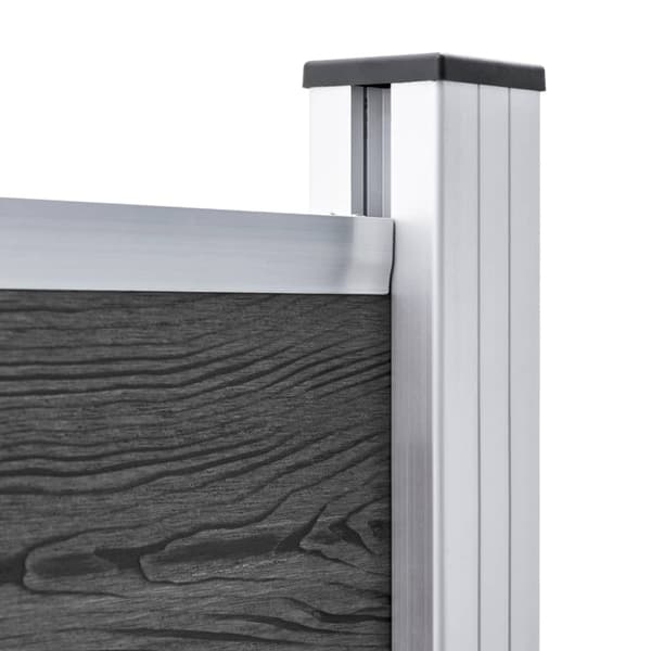 Staketpaneler WPC 526x146 cm svart