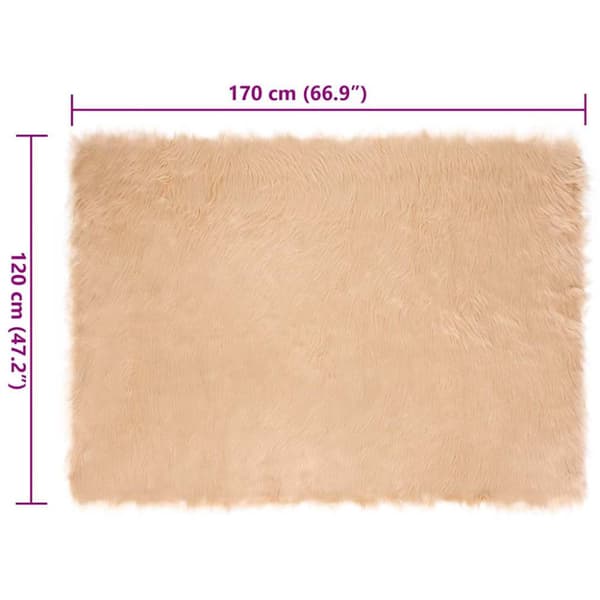 Fuskfäll matta TAFALLA Beige 120 x 170 cm Polyester